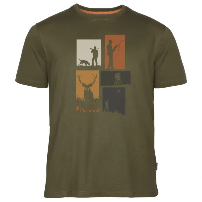 Koszulka Męska PINEWOOD Hunting - Olive Mel (5476)